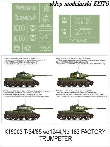 Go to product MONTEX K16003 - 1:16 T-34/85