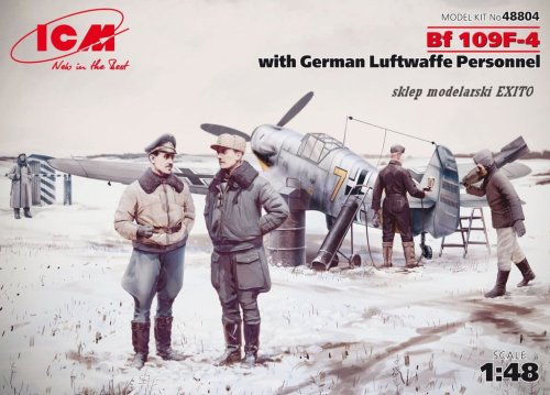 Go to product ICM 48804 - 1:48 Messerschmitt Bf 109F-4 with German Luftwaffe Personnel 5 figures