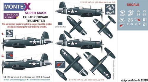 Go to product MONTEX K32267 - 1:32 F4U-1D  Corsair