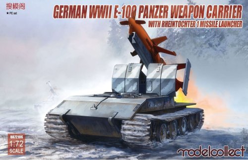 Go to product MODELCOLLECT UA72106 - 1:72 German E-100 Panzer Weapon Carrier with Rheintochter 1 Missile Launcher