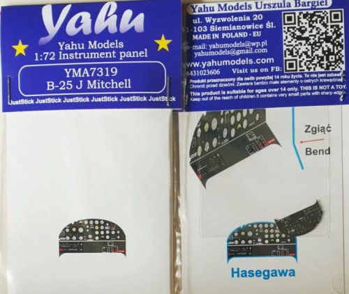 Go to product YAHU YMA7319 - 1:72 B-25J Mitchell - Instrument Panel