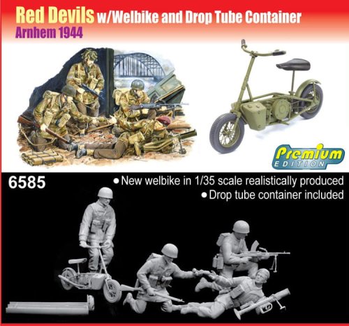 Go to product DRAGON 6585 - 1:35 Red Devils w/Welbike and Drop Tube Container (Arnhem 1944)