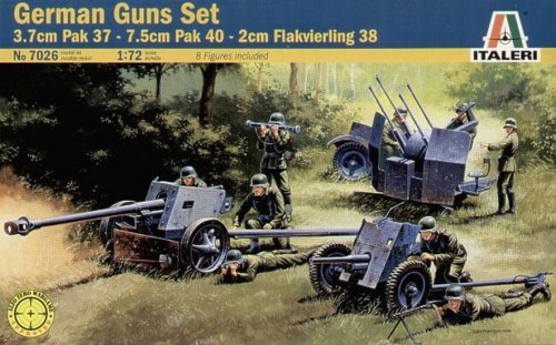 Go to product ITALERI 7026 - 1:72 German Guns Set : PaK 37 , 40 , 38