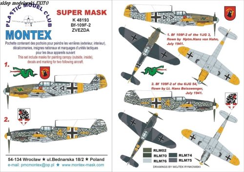 Go to product MONTEX K48193 - 1:48 Messerschmitt Bf 109F-2