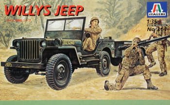 Go to product ITALERI 0314 - 1:35 Willis MB Jeep with Trailer