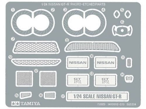 Go to product TAMIYA 12623 - 1:24 Nissan GT-R Photo-Etched Parts