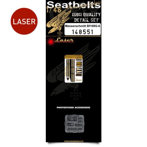 Go to product HGW 148551 - 1:48 Messeschmitt Bf 109G-6 seatbelts