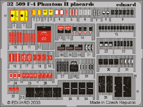Go to product EDUARD 32509 - 1:32 F-4 placards