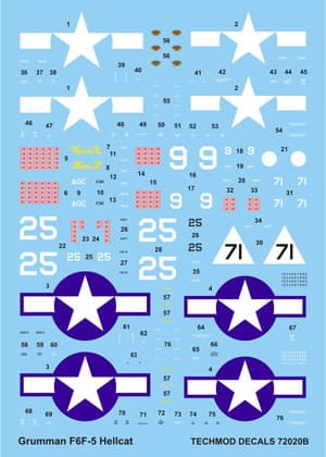 Go to product TECHMOD 72020 - 1:72 Grumman F6F-5 Hellcat