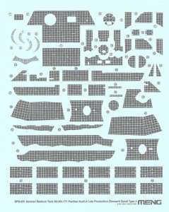 MENG MODEL SPS051 - 1:35 Sd.Kfz.171 Panther Ausf.A Late Production Zimmerit Decal Type 2