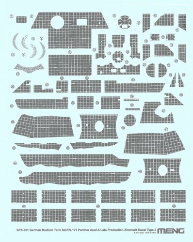Go to product MENG MODEL SPS051 - 1:35 Sd.Kfz.171 Panther Ausf.A Late Production Zimmerit Decal Type 2