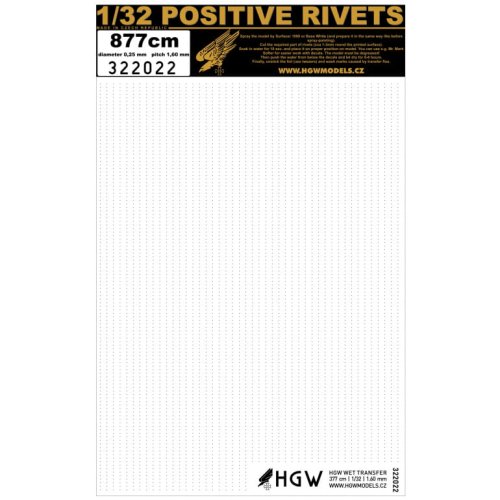 Go to product HGW 322022 - 1:32 Positive Rivets  877cm - pitch 1,60mm