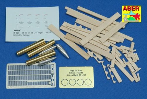 Go to product ABER 16012 - 1:16 8,8 cm Tiger I A/T Ammo with wooden box