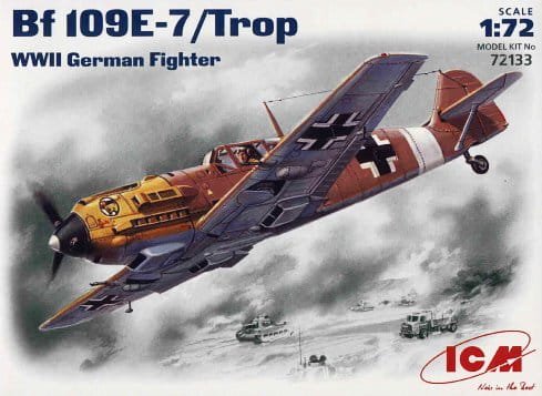 Go to product ICM 72133 - 1:72 Bf 109E-7/Trop, WWII German Fighter (tropical version)
