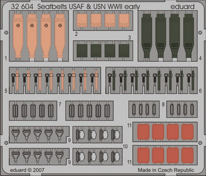 Go to product EDUARD 32604 - 1:32 Seatbelts USAF & USN WWII early