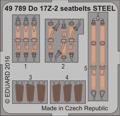 Go to product EDUARD 49789 - 1:48 Do 17Z-2 seatbelts - Steel