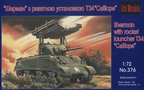 Go to product UNIMODELS 376 - 1:72 Sherman with rocket launcher T34 Calliope