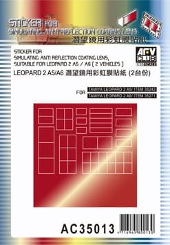 Go to product AFV CLUB AC 35013 - 1:35 Sticker for Leopard 2 - for Simulating Anti Reflection Coating Lens
