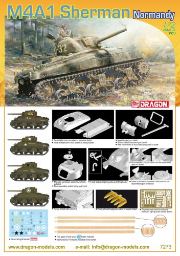 Go to product DRAGON 7273 - 1:72 M4A1 Sherman Normandy