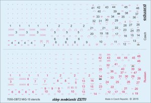 EDUARD D72007 - 1:72 MiG-15 / MiG-15bis stencils