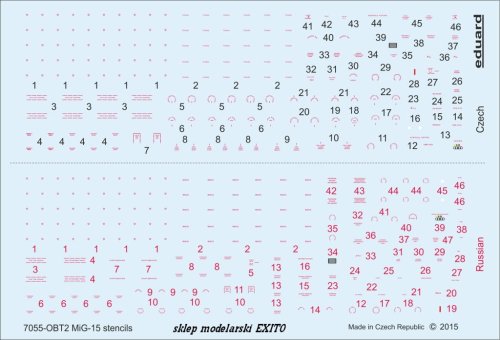 Go to product EDUARD D72007 - 1:72 MiG-15 / MiG-15bis stencils