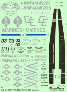 MODELMAKER D48054 - 1:48 F/A-18D VMFA-225 Vikings
