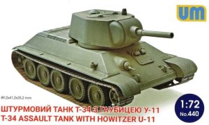 UNIMODELS 440 - 1:72 T-34 Assault tank with howitzer U-11