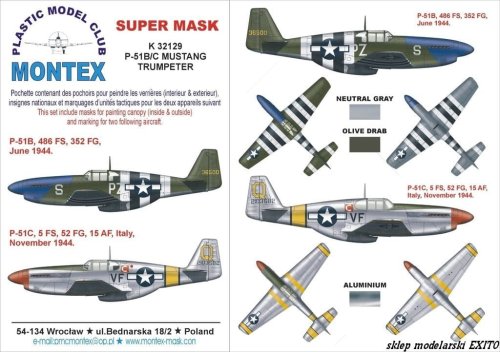 Go to product MONTEX K32129 - 1:32 P-51 B C Mustang
