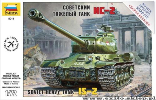 Go to product ZVEZDA 5011 - 1:72 Soviet Heavy Tank IS-2