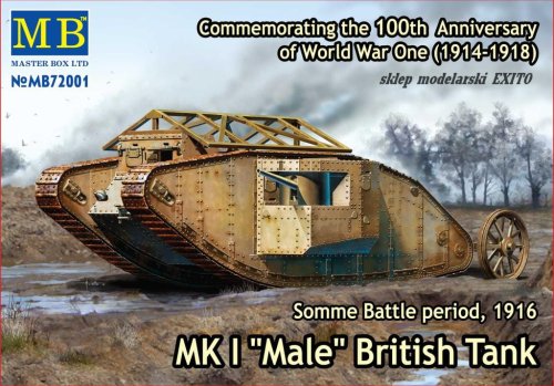 Go to product MASTER BOX 72001 - 1:72 MK I  Male - British Tank - Somme Battle period, 1916