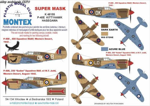 Go to product MONTEX K48155 - 1:48 P-40 E Desert RAF