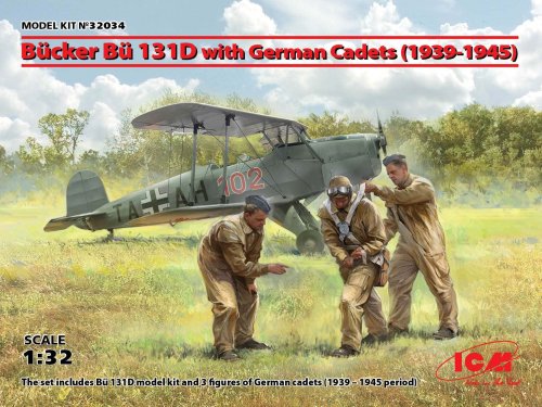 Go to product ICM 32034 - 1:32 Bücker Bü 131D with German Cadets