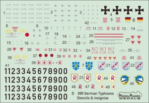 MODELMAKER D72095 - 1:72 German Typhoons Stencils & insignias