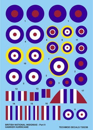 Go to product TECHMOD 72023 - 1:72 British National Insignias Part 2 - Hurricane