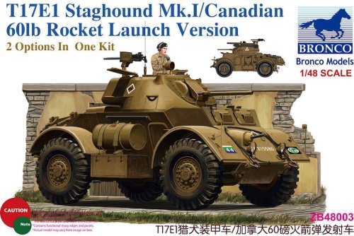 Go to product BRONCO ZB 48003 - 1:48 T17E1 Staghound Mk.I Late production w/ 60lb rocket launcher