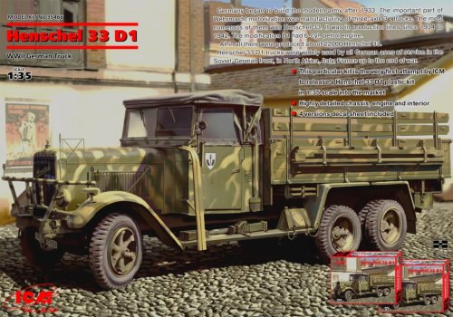 Go to product ICM 35466 - 1:35 Henschel 33D1 WWII German Army Truck