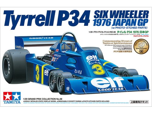 Go to product TAMIYA 20058 - 1:20 Tyrrell P34 Six Wheeler (w/Photo-Etched Parts)