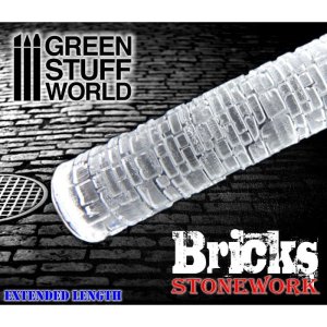 GREEN STUFF 1162 - Rolling Pin Bricks - Wałek do odciskania faktury kostki chodnika / bruku