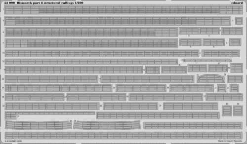 Go to product EDUARD 53090 - 1:200 Bismarck part 8 - structural railings