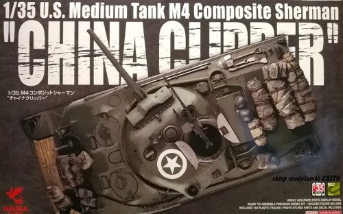 Go to product ASUKA (TASCA) 35034 - 1:35 U.S. Medium Tank M4 Composite Sherman - China Clipper