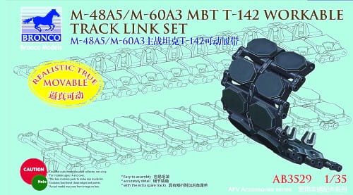 Go to product BRONCO AB 3529 - 1:35 US M-60A3 MBT T-142 Workable Track Link Set