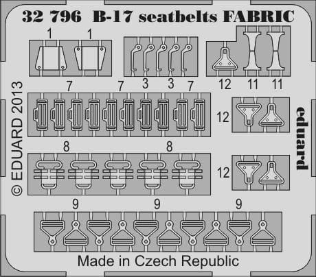 Go to product EDUARD 32796 - 1:32 B-17 seatbelts fabric