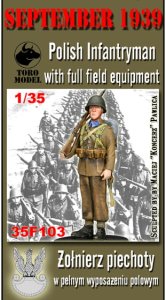 TORO MODEL 35F103 - 1:35 Wrzesień 1939 - Żołnierz piechoty w pełnym wyposażeniu polowym