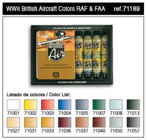 VALLEJO Model Air Set 71189 - WW II British Aircraft RAF & FAA