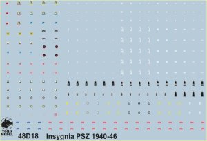 TORO MODEL 48D18 - 1:48 Military ranks & unit insignia - Polish Forces 1940-46