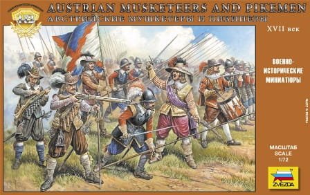 Go to product ZVEZDA 8061 - 1:72 Austrian Musketeers and Pikemen XVII century