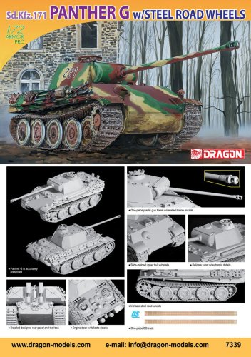 Go to product DRAGON 7339 - 1:72 Panther G w/Steel Wheels