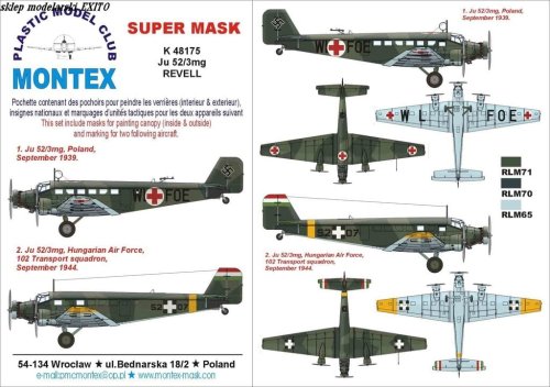 Go to product MONTEX K48175 - 1:48 Junkers Ju-52/3mg