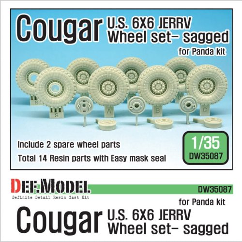 Go to product DEF MODEL DW35087 - 1:35 Cougar 6x6 JERRV Sagged Wheel set