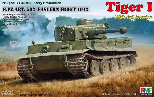 Go to product RYE FIELD MODEL 5003 - 1:35 Pz.Kpfw.VI Ausf.E Tiger I w/ Full Interior